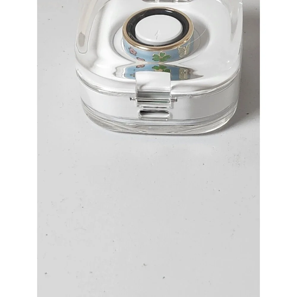 Smart Ring Enamel Flower & Butterfly Pattern Size 5